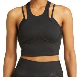 ALO Yoga Black Strappy Crop Top
